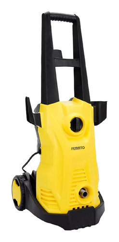 Imagen 3 de 5 de Hidrolavadora Eléctrica Femmto Hlsp3 Amarilla Y Negro 5,5 L/min 120bar 220v - 1800w - 50hz - 1750psi Manguera De 8mts Pistola De Alta Presión Tecnologia Auto-stop Boquilla Turbo