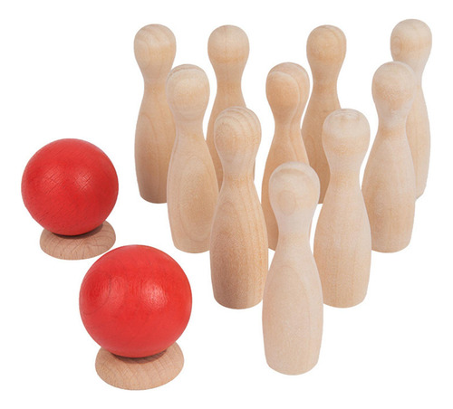 Wood Kids Bowling Toy Family Game Prop Desarrollo Temprano