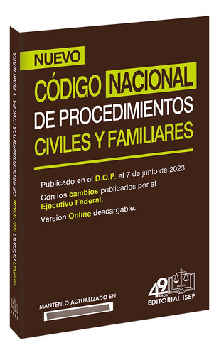 Libro Código Nacional De Procedimientos Civiles Y Famili Lku