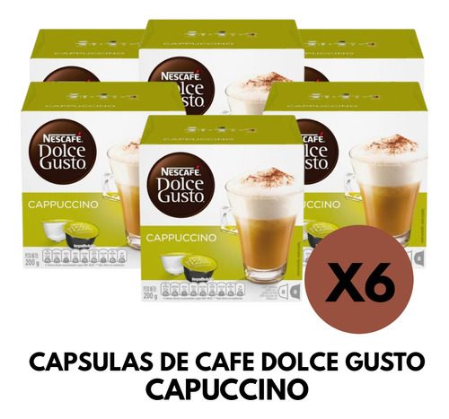 Cápsulas Nescafé Dolce Gusto Capuccino X 6 Cajas