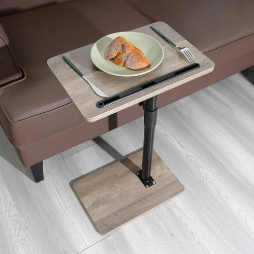 Mesa Auxiliar Ajustable Para Sofá Y Cama Con Ranura Para Tel Gris