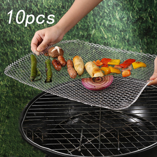 10 Uds. Parrilla Desechable De Aluminio Para Parrilla,