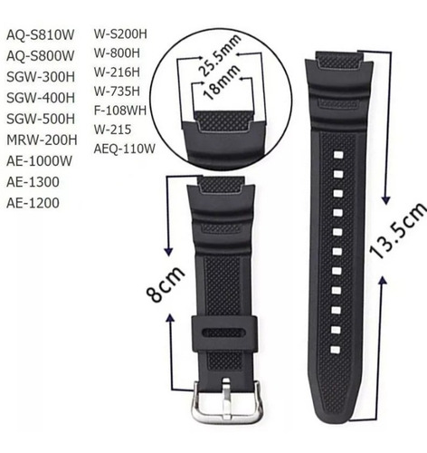 Correa Casio Reemplazo Ae-1000/ Sgw-300/ Sgw-400, Etc. Nueva