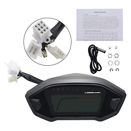 Velocímetro Y Tacómetro Motocicleta Universal Lcd Dig...