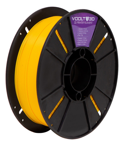 Filamento Petg Amarelo Premium 1kg 1.75mm Voolt3d