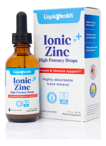 Liquidhealth Zinc Ionico De 15 Mg, Liquido De Zinc De 2 Onza