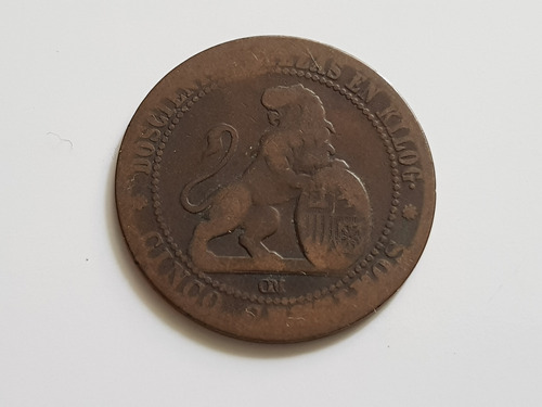 Moneda España 1870 5 Centesimos Doscientas Piezas En Kilog.