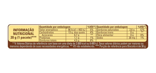 Imagem 4 de 5 de Cookie Garoto Gotas De Chocolate 60g