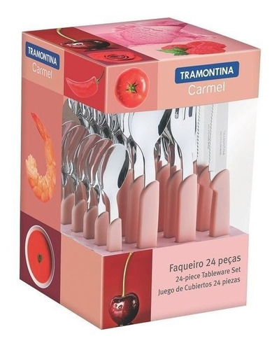 Faqueiro Tramontina Carmel Inox 24 Peças Rosa 23499/029