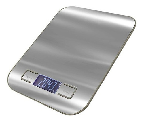 Balança digital de cozinha em aço inoxidável de 1 a 10 kg de prata