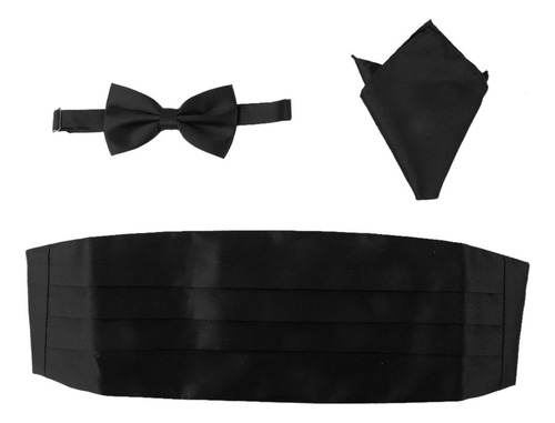 4x3pcs Hombres Satén Pajarita Cummerbund Pañuelo Pañuelo