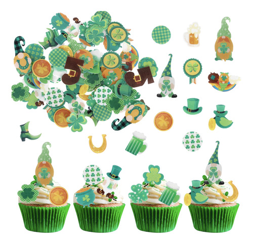 72 Piezas Comestibles Para Cupcakes Del Dia De San Patricio,