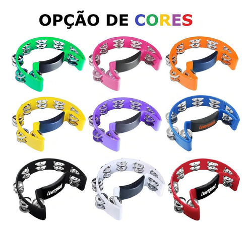 Kit Liverpool Triângulo Tr30 + Afoxe Afpr + Pandeiro Pml001 Cor Preto