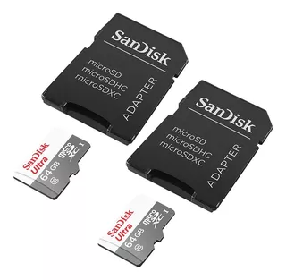 Kit 2 Cartão De Memória Sandisk 64 Gb P/ Moto Xiaomi Poco M3