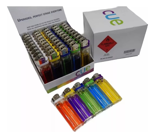 Caja De Encendedores Desechables Regulable 50 Pz Cue