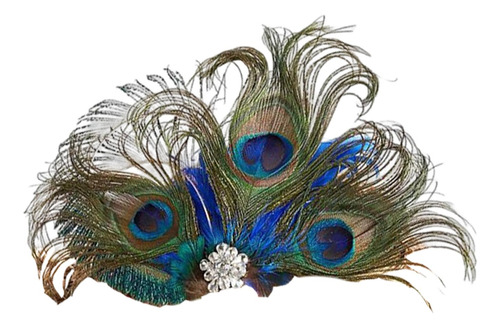 Pinza De Pelo De Plumas De Pavo Real Fascinator 20's