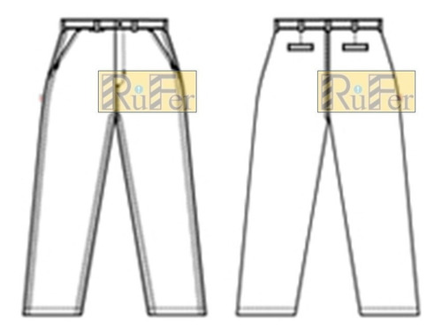 Imagen 2 de 6 de Pantalón De Trabajo Rufer Clásico Azul-marino Negro 40al60