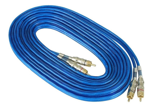 Cabo Rca 5 Metros Taramps T5b - Blindado / Stéreo 5m - Azul