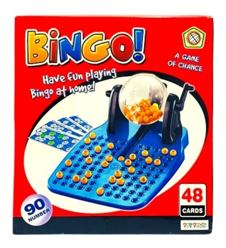 Bingo Con Bolillero 48 Cartones Juego De Mesa Caja