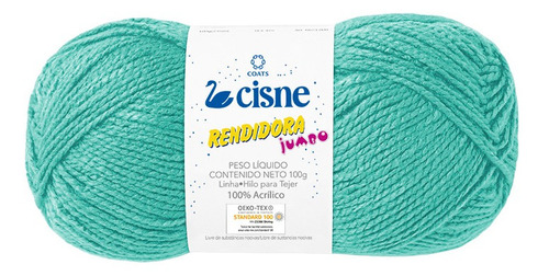 Lana Cisne Rendidora Jumbo X 5 Ovillos - 500gr Por Color Color Verde Agua 07013