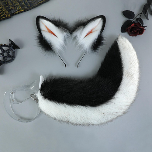 2 Unids Shiba Inu Orejas Diadema Con Cola Tocado Cosplay