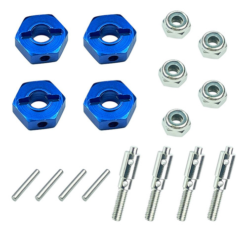 4 Piezas Rc Coche Metal 12mm Rueda Hexagonal Hub Adaptador