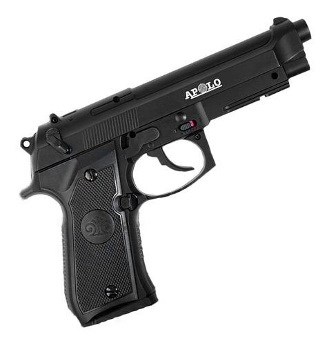 Pistola Apolo A92 Co2 Balin Negro Polimero Cal.4,5mm Caza