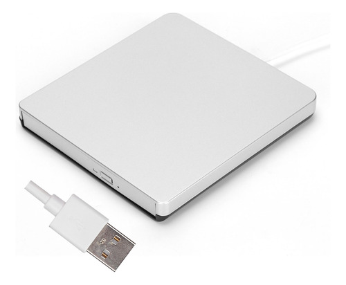 Unidad De Cd Externa Plateada, Reproductor De Dvd Portátil U