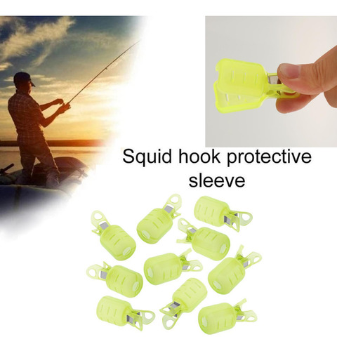 10pcs Squid Jig Protector Pvc Pulpo Amarillo L Amarillo L