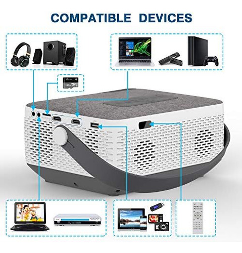 Fangor Proyector Wifi Bluetooth 8400mah Batería, Proyector D