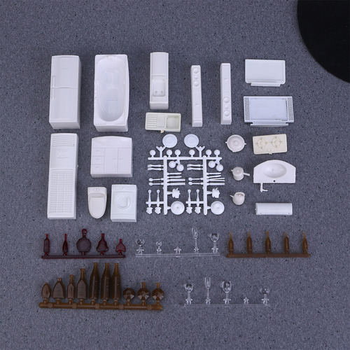 Maqueta De Muebles Blancos Para Casa, 23 Unidades, Escala 1: