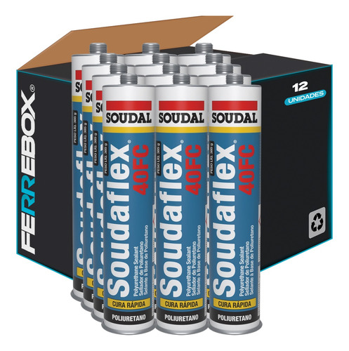 12 Uni Sellador Pu Soudaflex 40fc Blanco 300 Ml |soudal