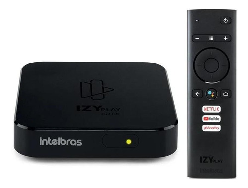 Imagem 1 de 8 de Smart Box Android Tv Intelbras Izy Play C/ Comando De Voz