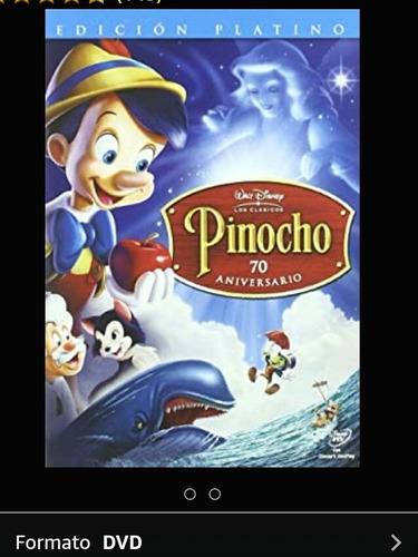 Walt Disney Pinocho 2 Discos 70 Aniversario Doble Caja Dvd 