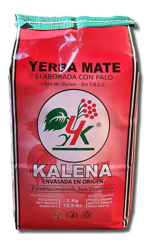 Yerba Mate Kalena Barbacuá 2kg X6 Unidades