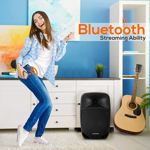 Pyle - Altavoz Con Bluetooth Para Karaoke Negro