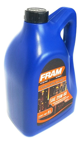 Aceite Mineral Fram 25w50 Api Sl Garrafa 5l