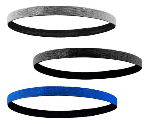 3x Diadema Elástica Antideslizante Transpirable Absorbe La
