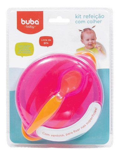 Kit Refeicao Infantil E Bebe Prato Com Ventosa Tampa Colher