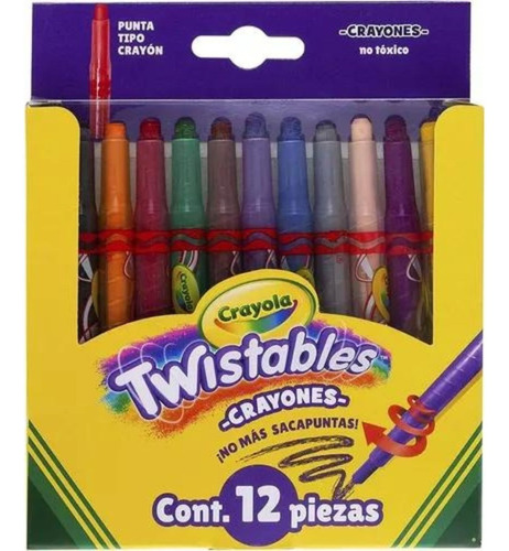 12 Mini Crayones Twistables Colores Intensos Escolar Crayola