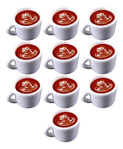 2 Conjunto De 10 Accesorios De Café Para Patrón De Hojas