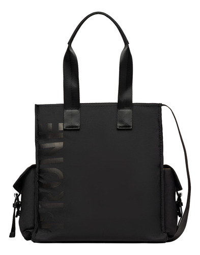 Bolso Cartera Prüne Flight mujer color negro de tela lisa