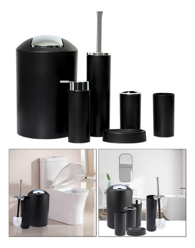 Mostrador De Inodoro Doméstico Simple Canasta Moderna Negro