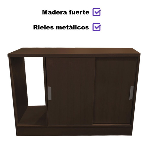 Mueble Con Puertas Corredizas Oficina  Gris