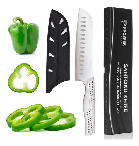 Cuchillo Santoku De 7 Para Picar Verduras Y Carne Diseño De
