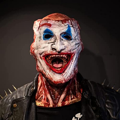 Máscara Aterradora De Halloween, Doble Capa De Joker Rasgada