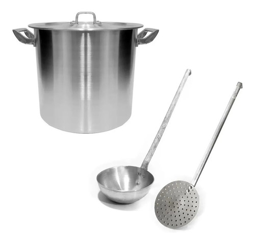 Set X3 Piezas De Aluminio Gastronomia Olla Alta Utensilios 