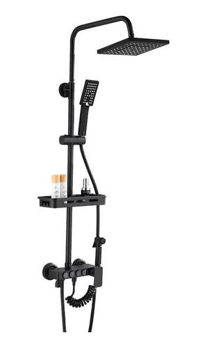 Grifos Ducha Empotrados Set Regadera Negro Para Baño