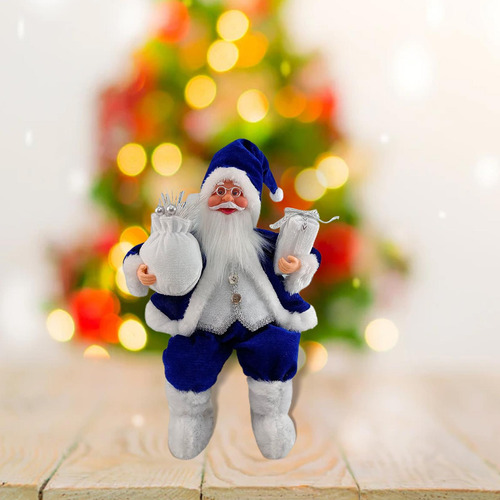 Muñeca Sentada De Papá Noel Hecha A Mano Con Bolsa De