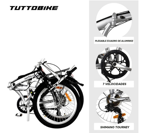 Imagen 3 de 8 de Bicicleta Flink Plegable/alum Rodada-20 7 Velocidades